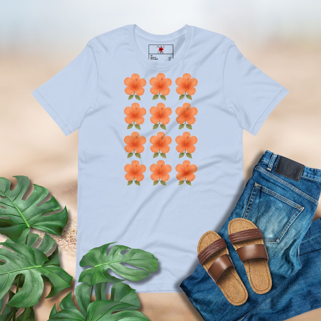 Vintage Hibiscus Pattern Tee