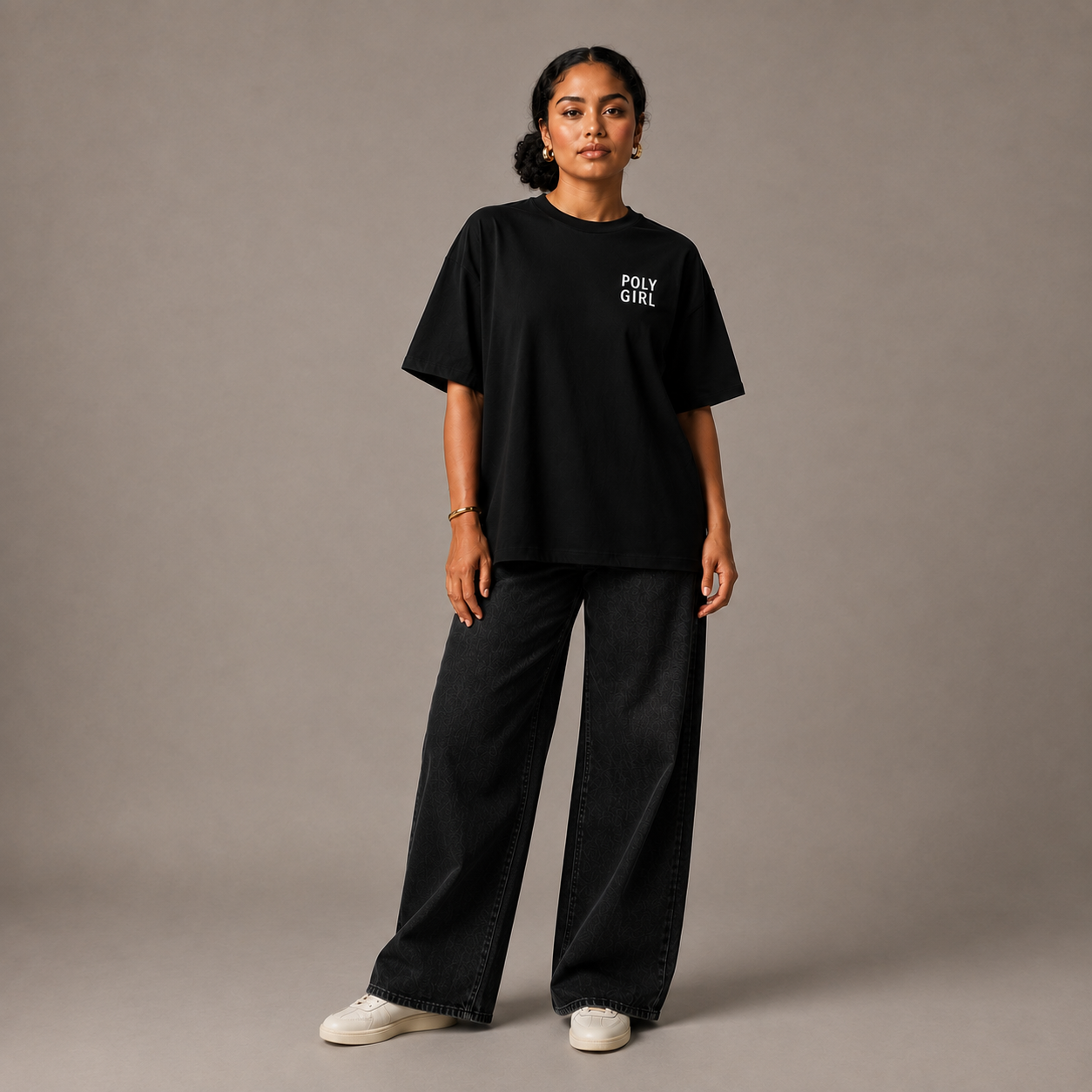 Boxy Studio Tee by Poly Girl in color Black