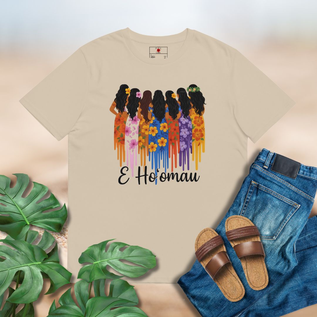 E Ho'omau Tshirt in Beige