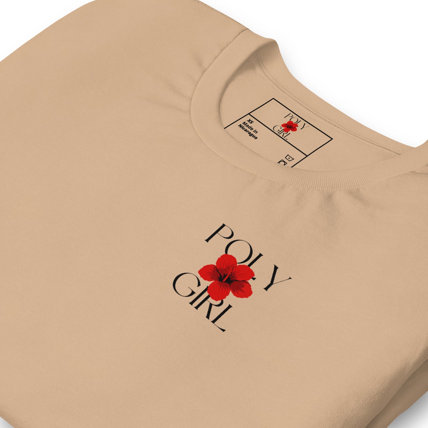 I_Ka_La_i_O_Kuahiwi T-shirt in beige by Poly Girl, folded front view