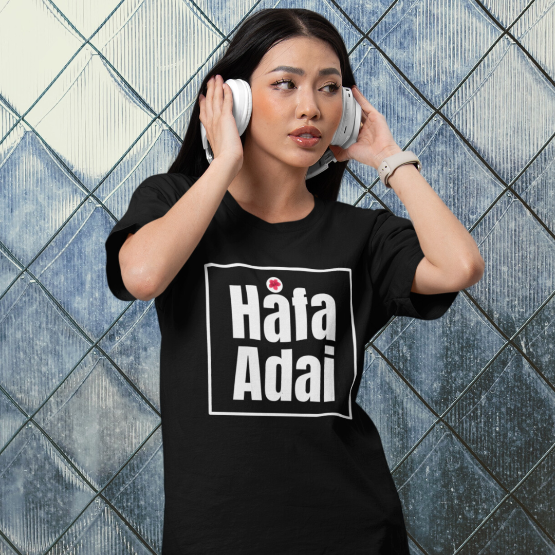 Ladies' Black Tshirt, Guam, Hafa Adai Greeting
