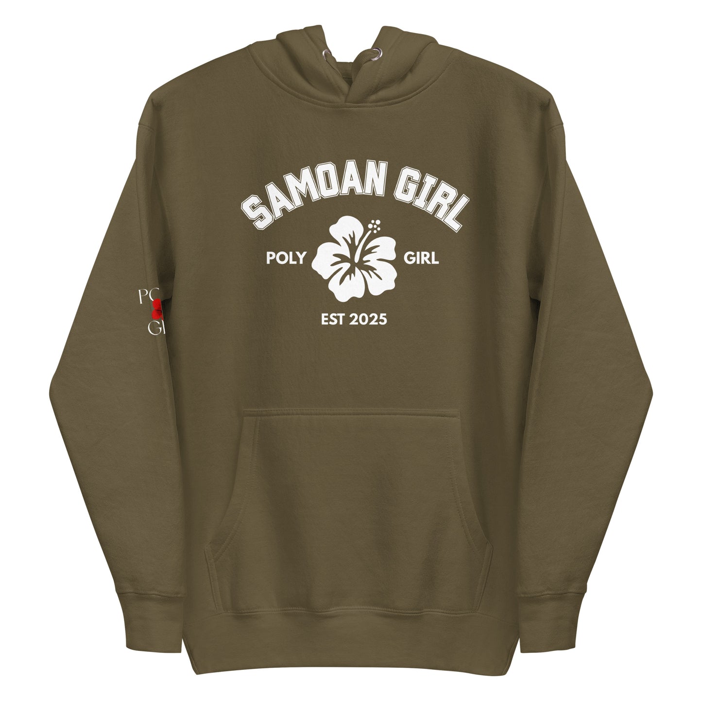 Military Green Hoodie Samoan Girl By Poly Girl
