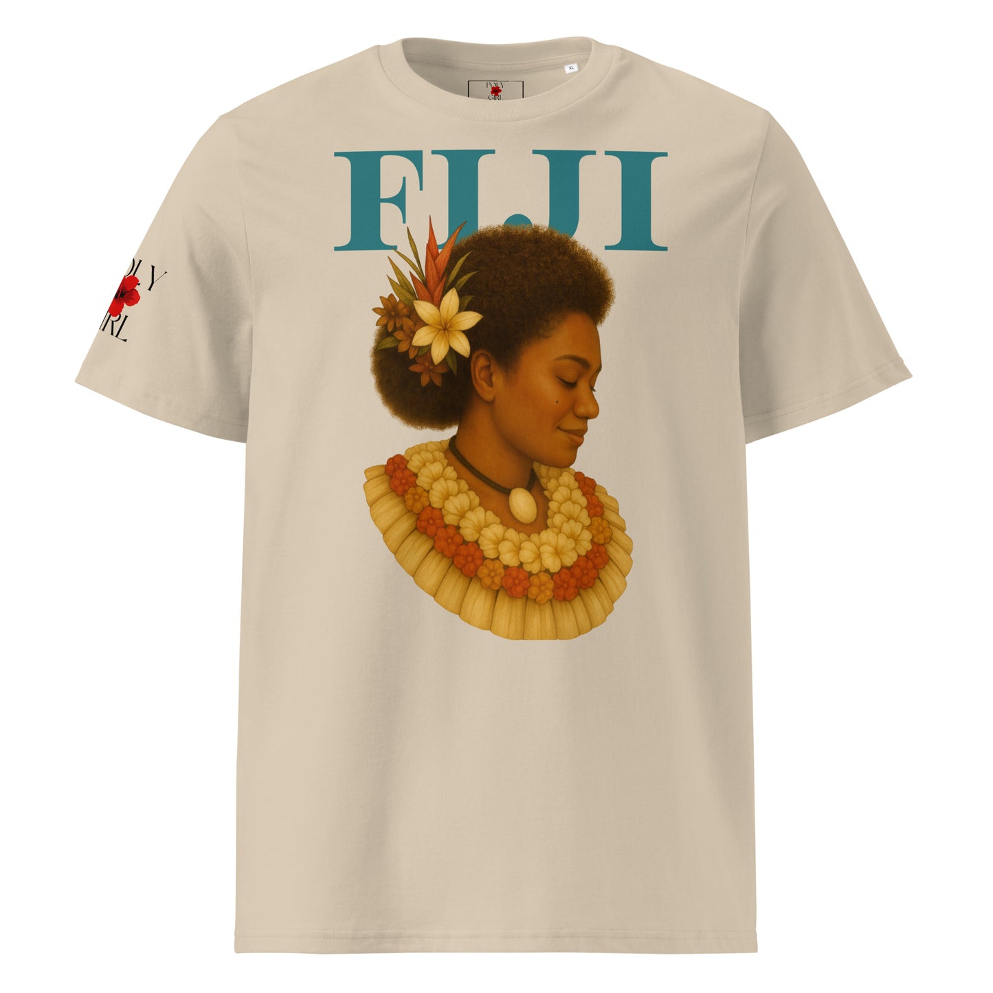 O Le Marama Fiji Tee in Tan by Poly Girl