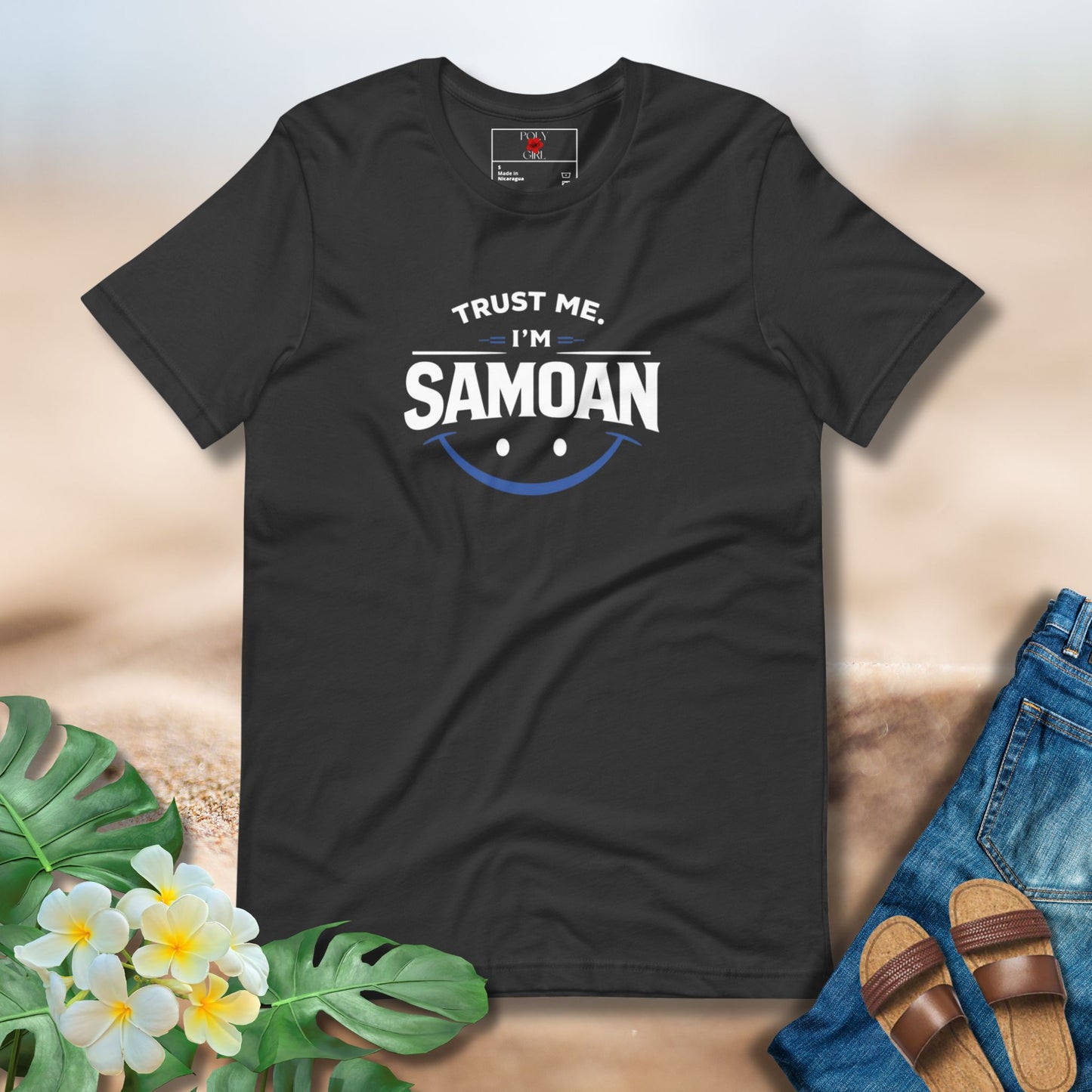 Trust Me I'm Samoan Tee in dark gray