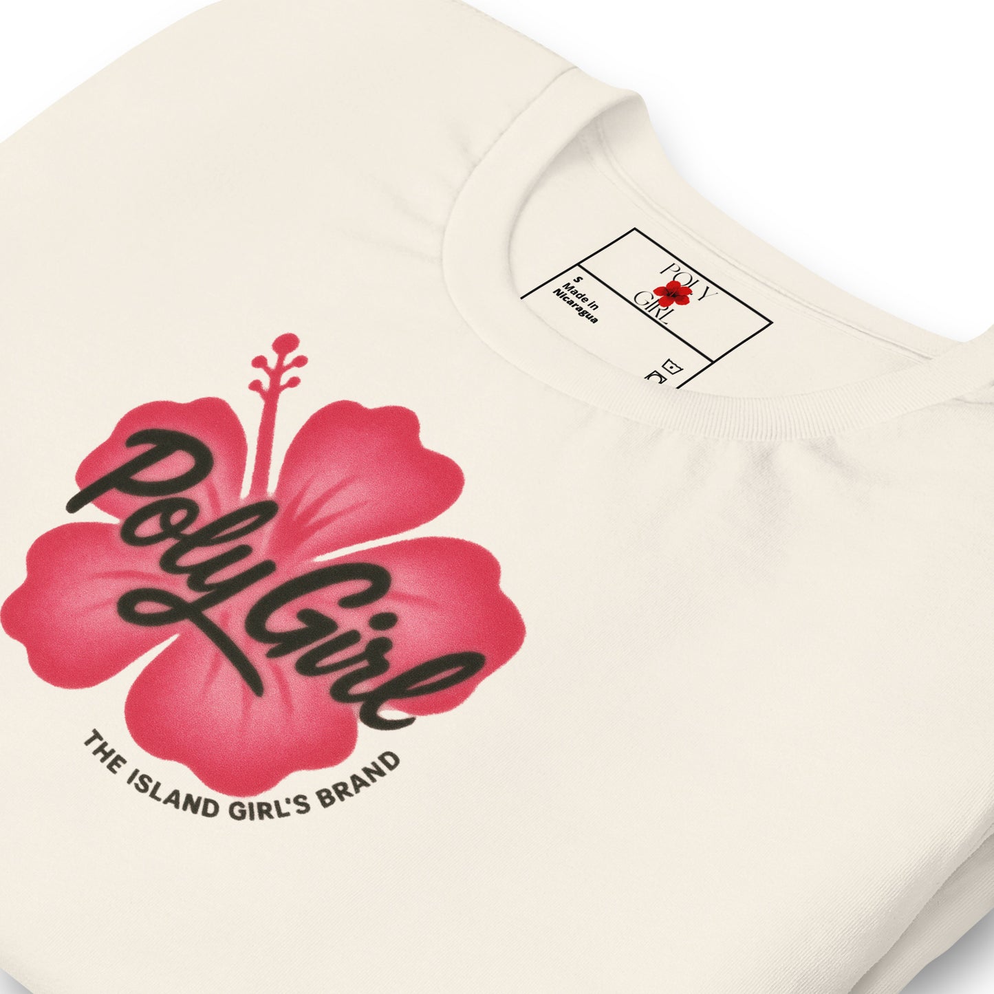 Pink hibiscus graffiti-style design for The Island Girl’s Brand