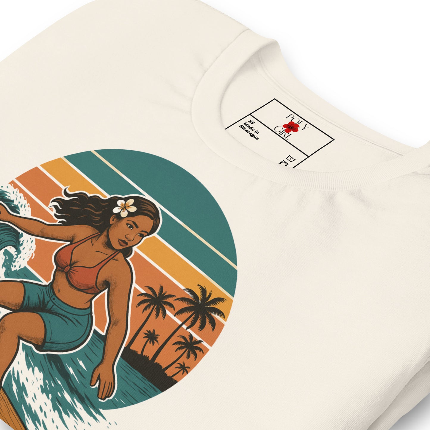 local girl poly girl hawaii surf tshirt