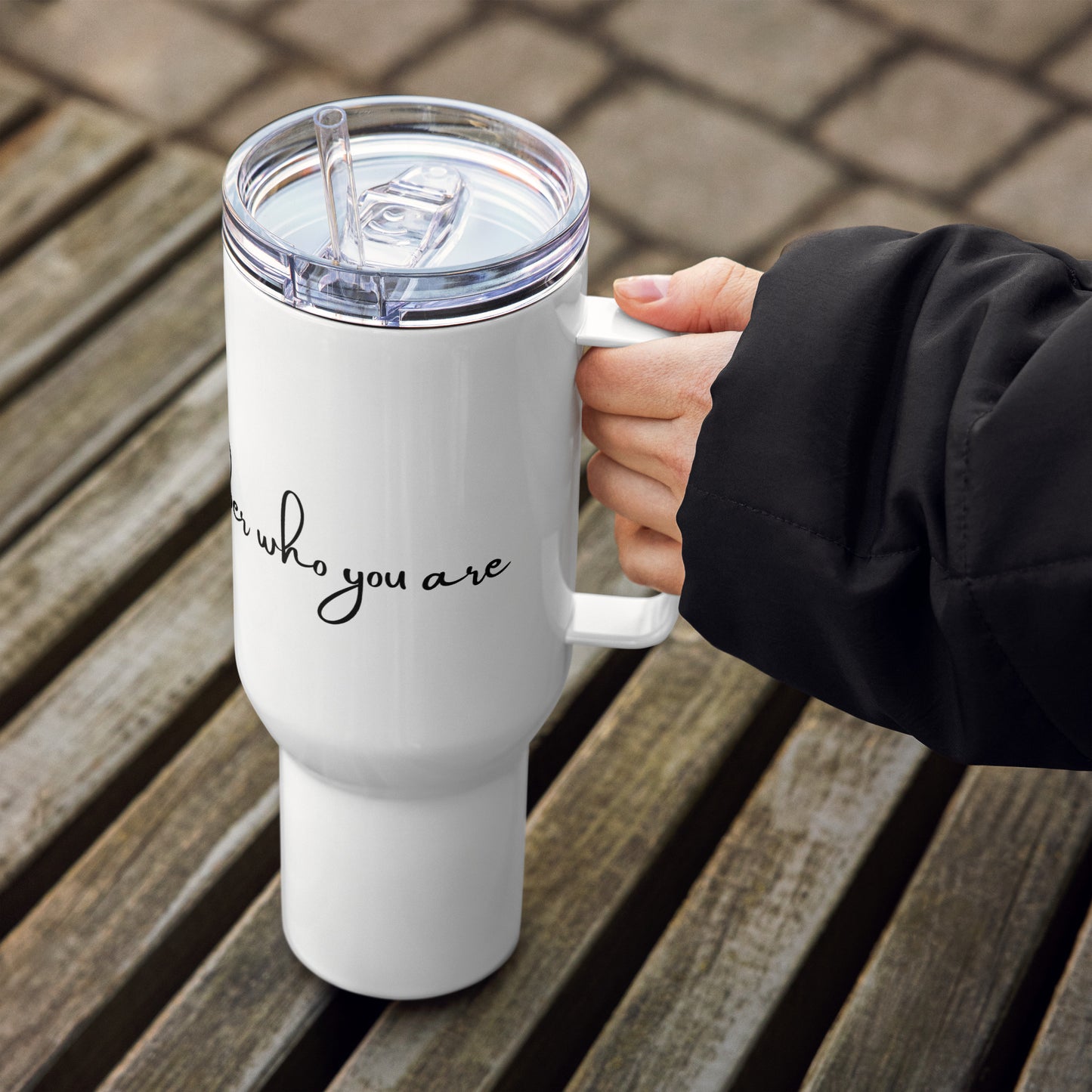 Remember Who You Are Travel Mug With Handle