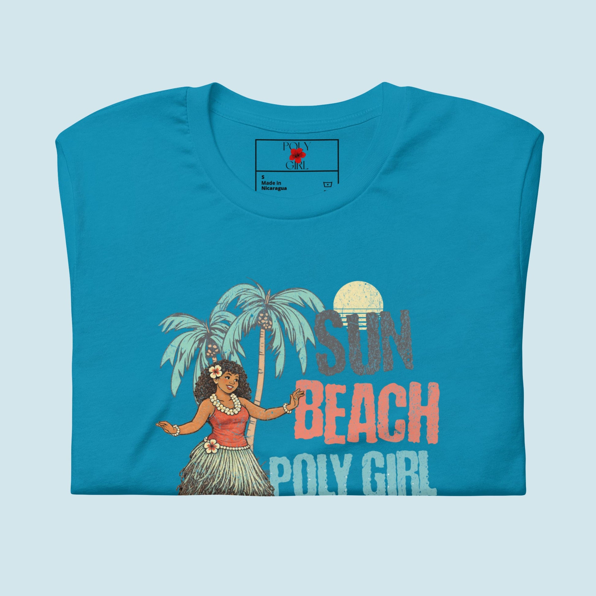Sun Beach Poly Girl Tee in Aqua