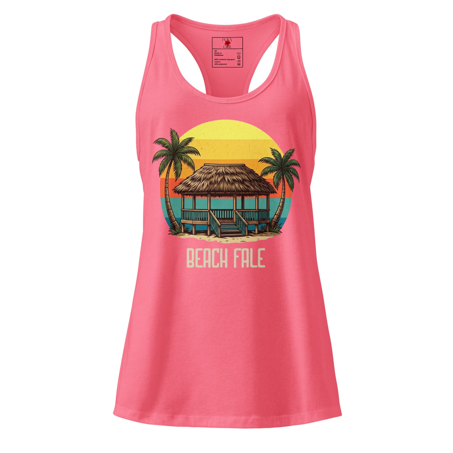 BEACH FALE Tank Top by Poly Girl in pink