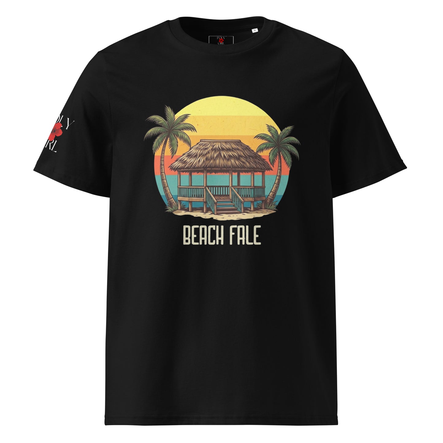 Beach Fale Samoan Tshirt in Black by Poly Girl