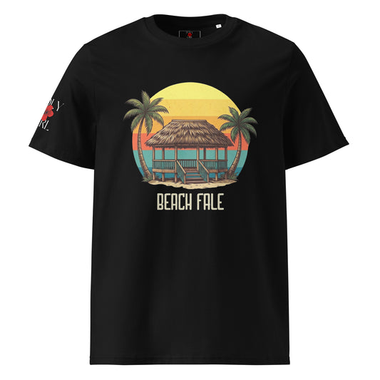 Beach Fale Samoan Tshirt in Black by Poly Girl