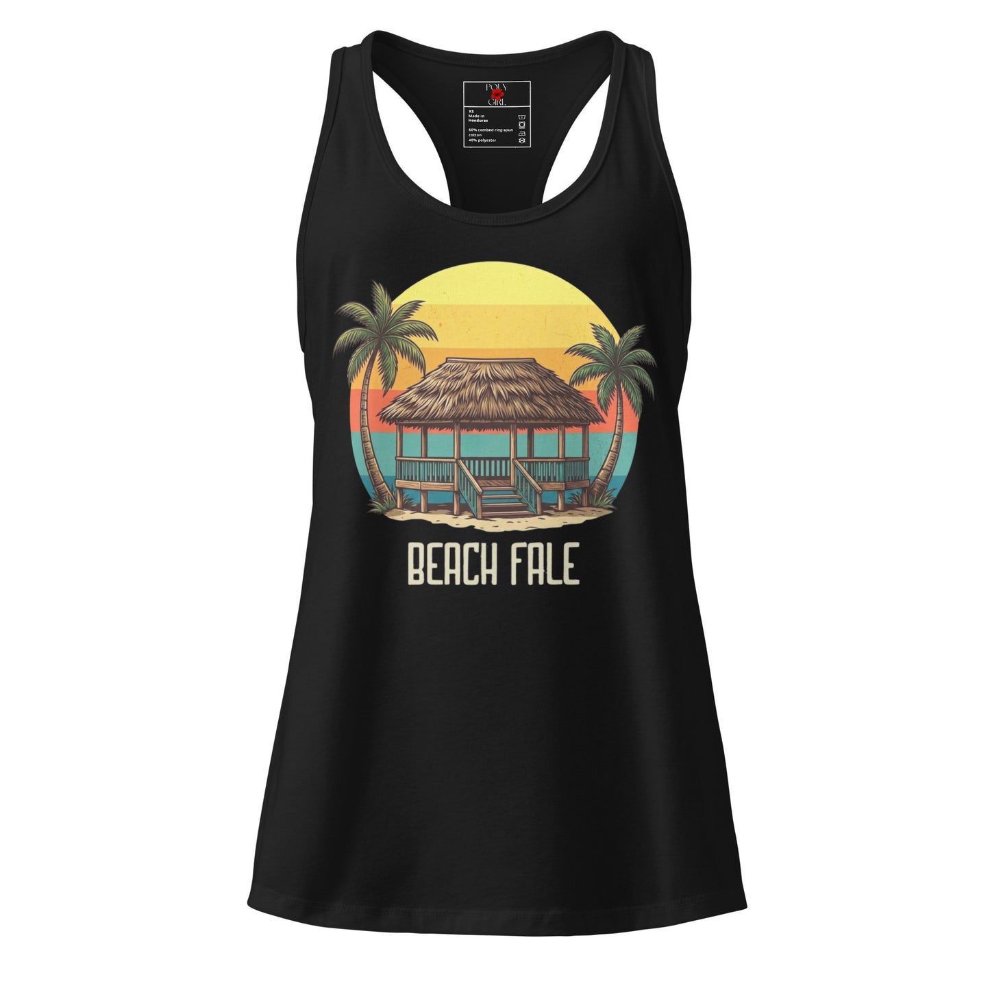 Beach Fale Samoan tank top in black