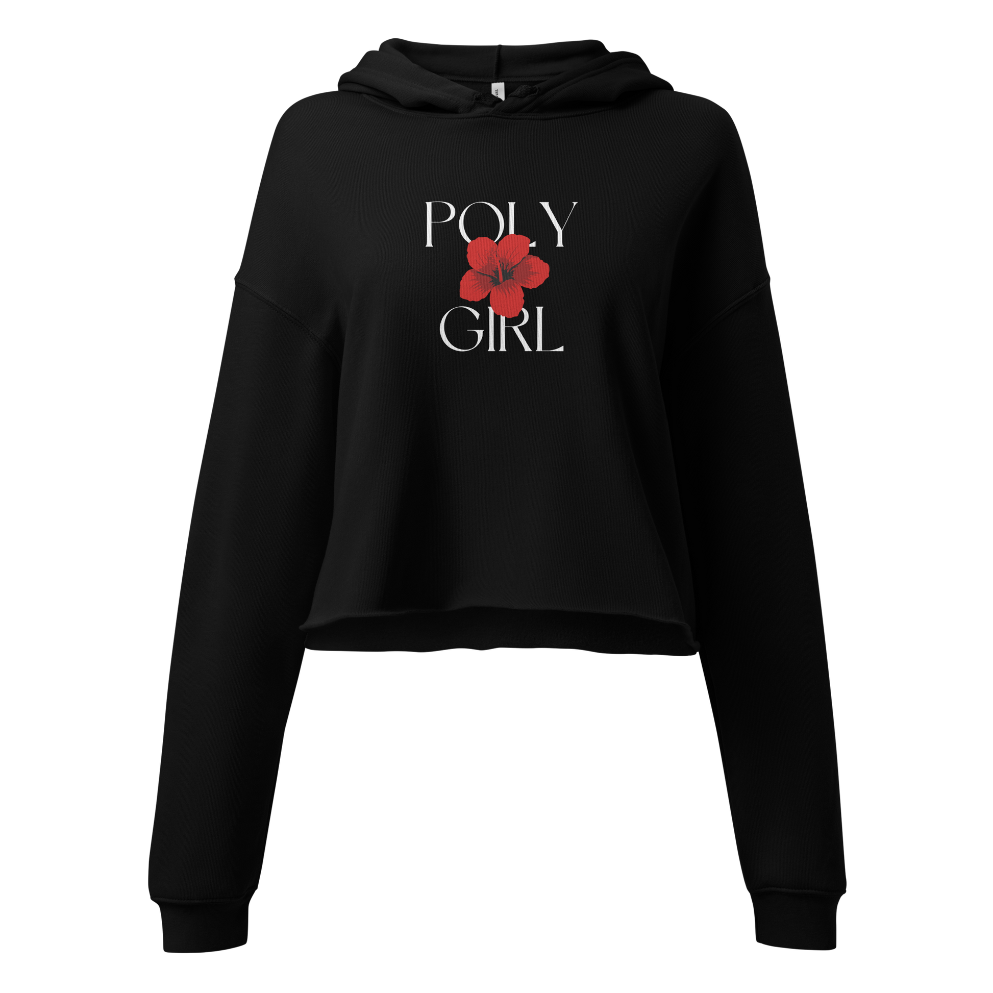 Black Crop Top by Poly Girl with Samoa Talofa Embroidery on wrist