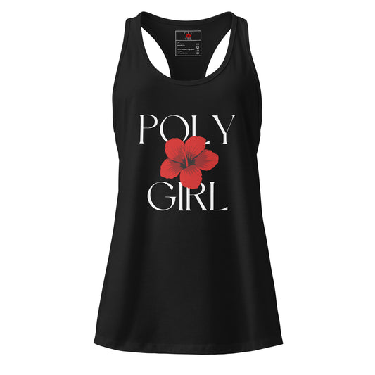 Black Racerback Tank Top with Poly Girl Signature Logo