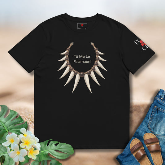 Black Tee of nifo ito and Tu Ma Le Fa’amaoni Tee by Poly Girl. 