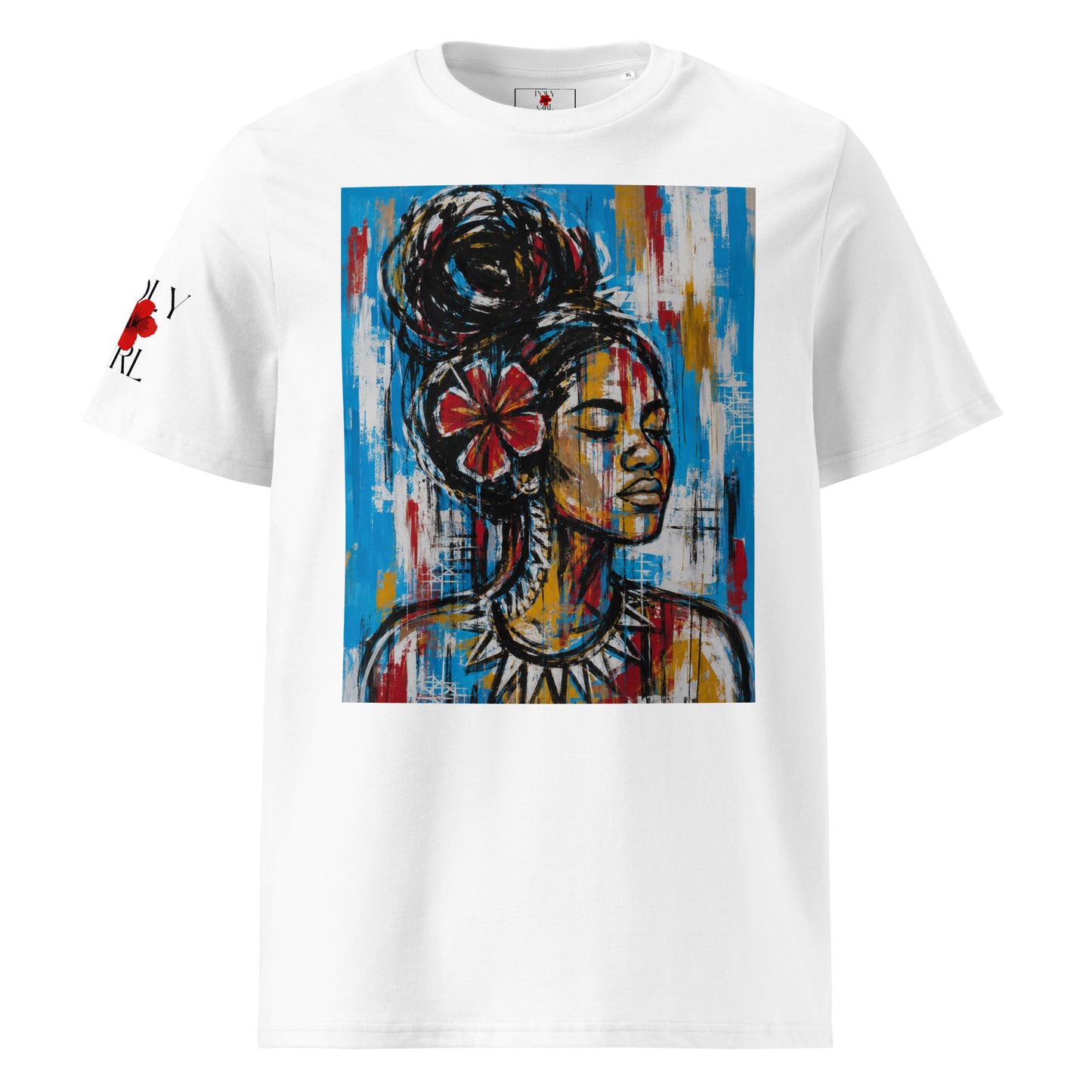 Blue Silence part of the Painted Ladies Collection by Poly Girl in white
