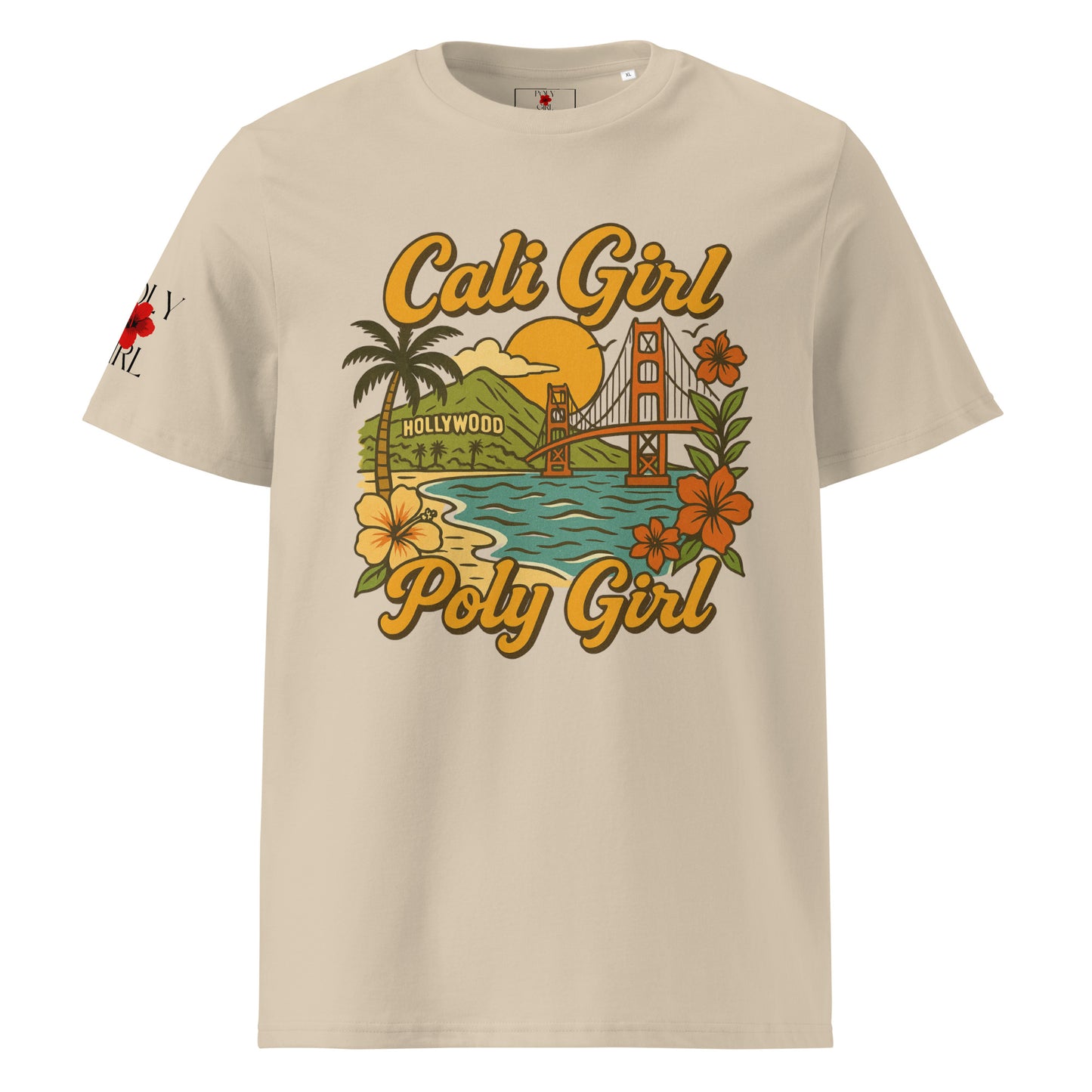 Cali Girl Poly Girl T-shirt in beige