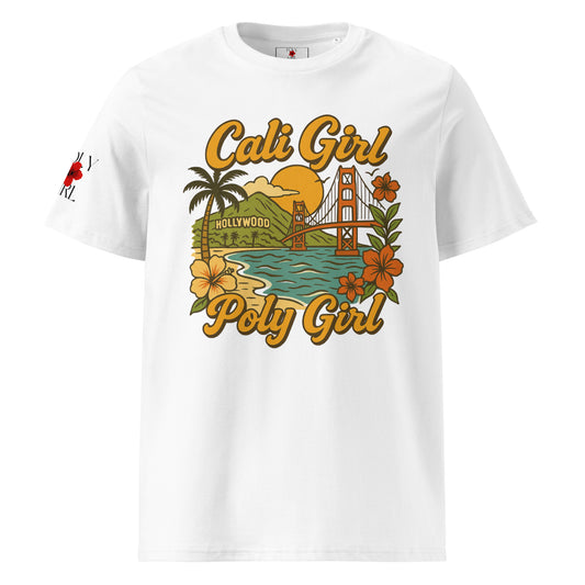Cali Girl Poly Girl T-shirt in white