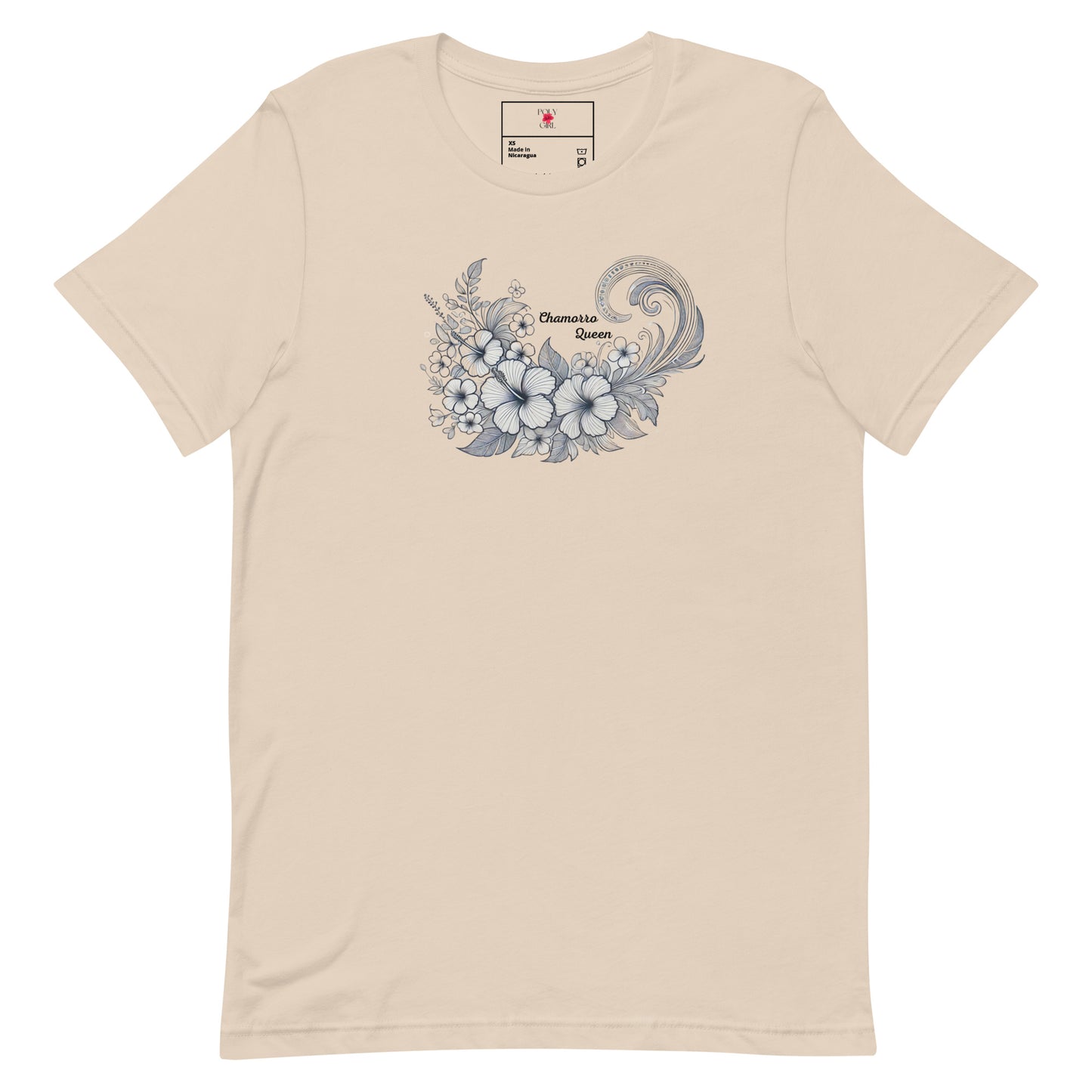 Chamorro_Queen_Tshirt by Poly Girl in Beige