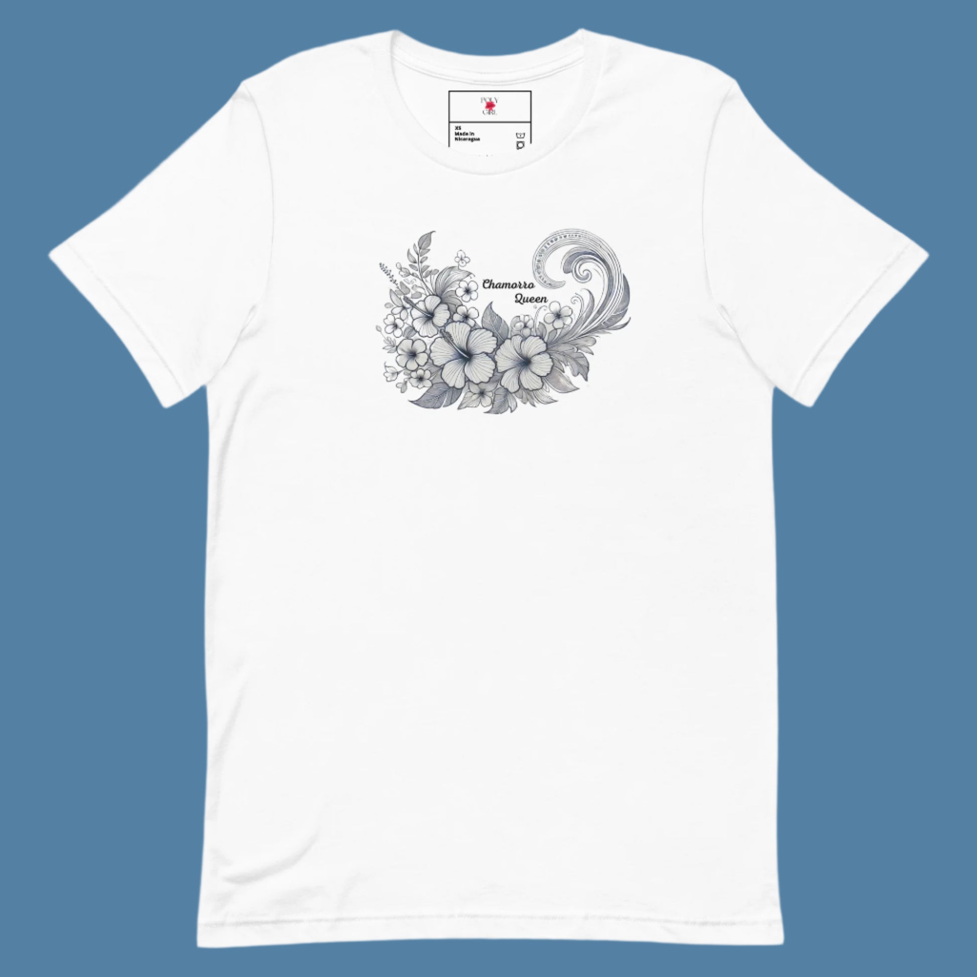 Product mocChamorro_Queen_Tshirt by Poly Girl in White