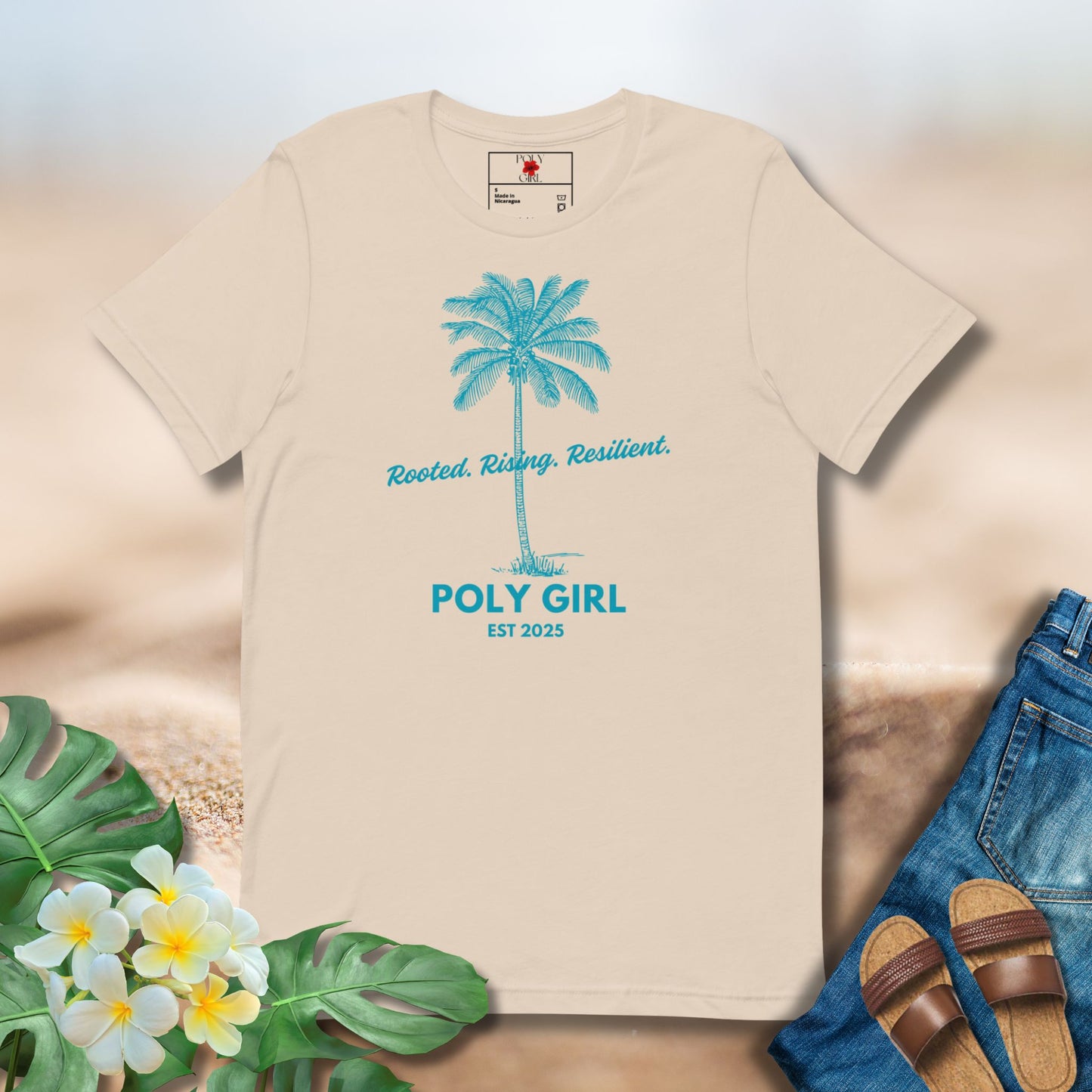 Coconut Palm Tee in beige