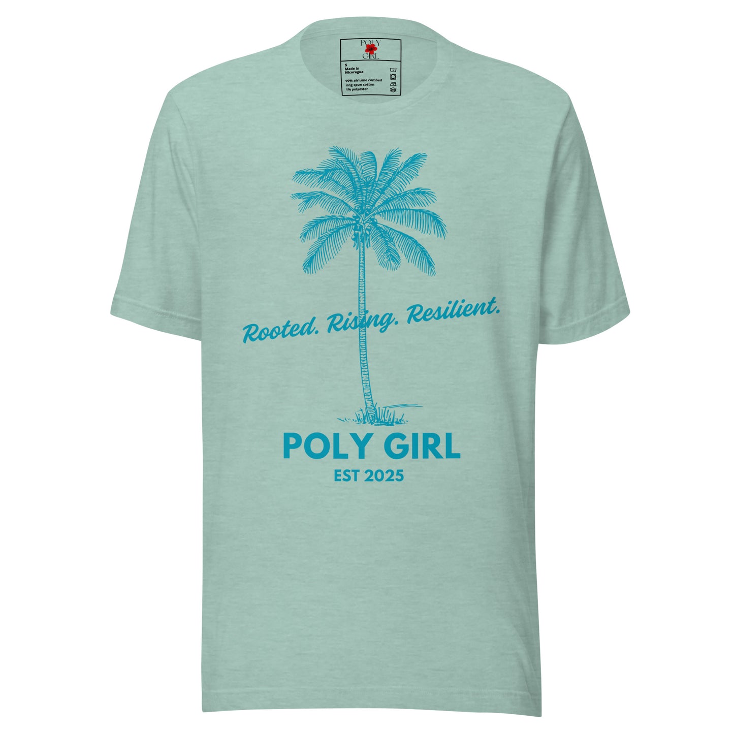 Coconut Palm Tee in green by Poly Girl