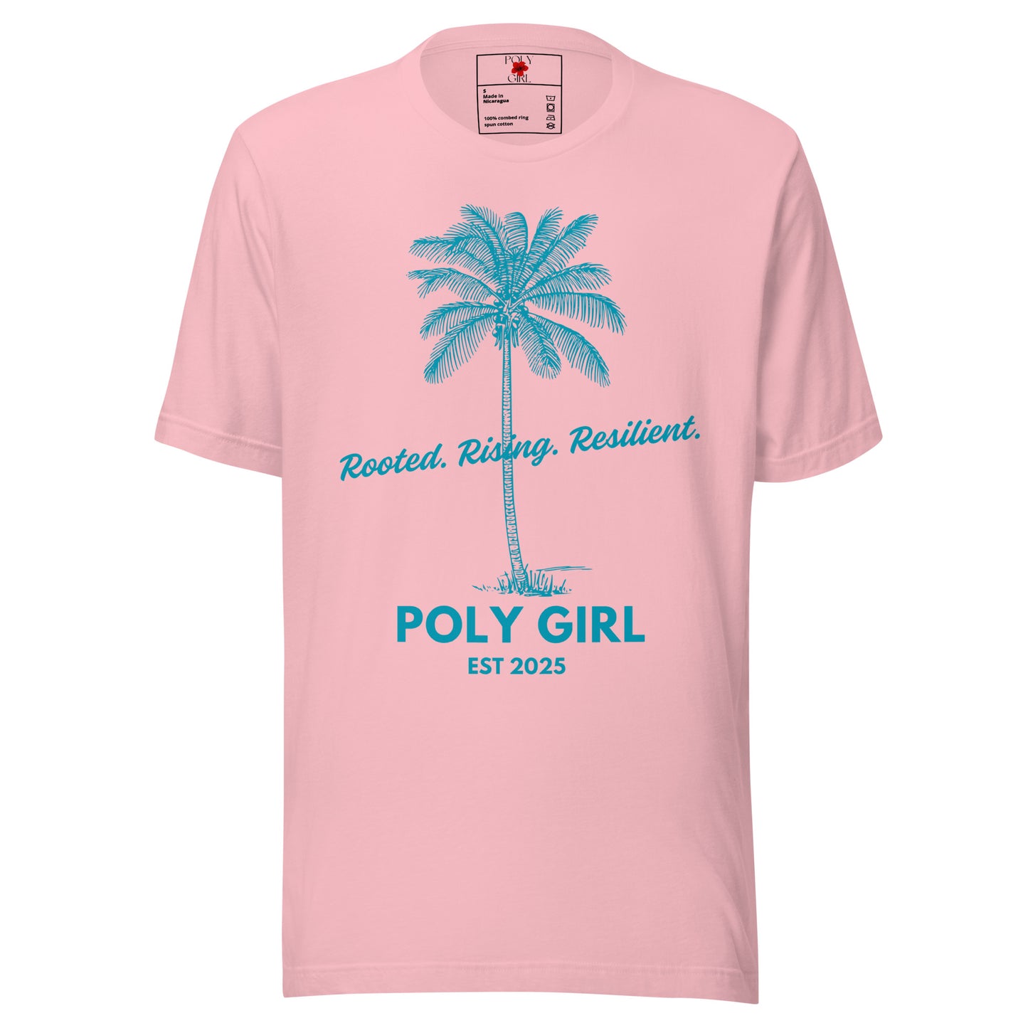 Coconut Palm Tee in pink by Poly Girl