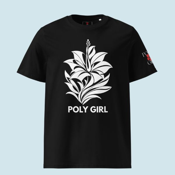 Conceptual geometric hibiscus tee in Art Deco style