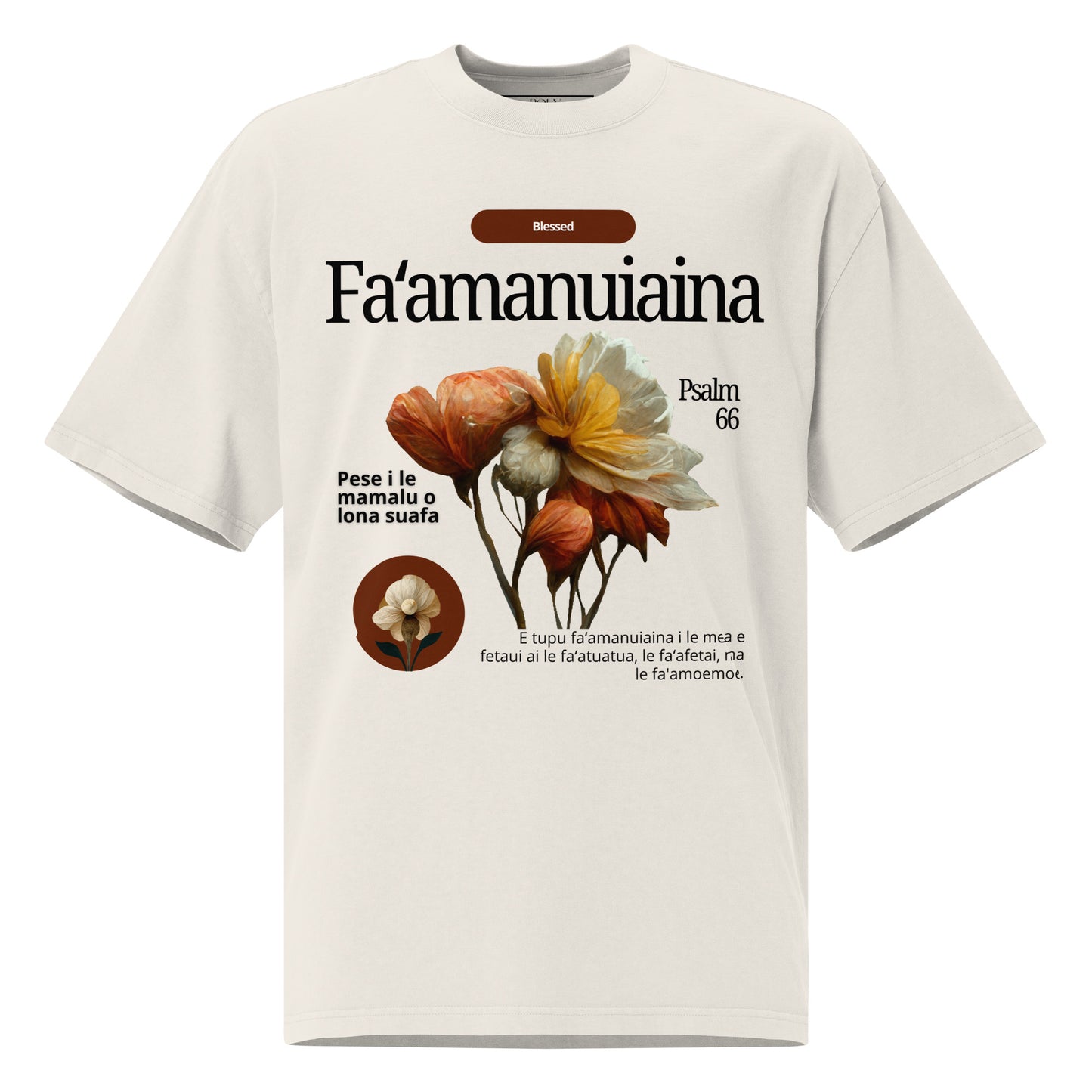 Fa'amanuiaina tshirt by Poly Girl in off white