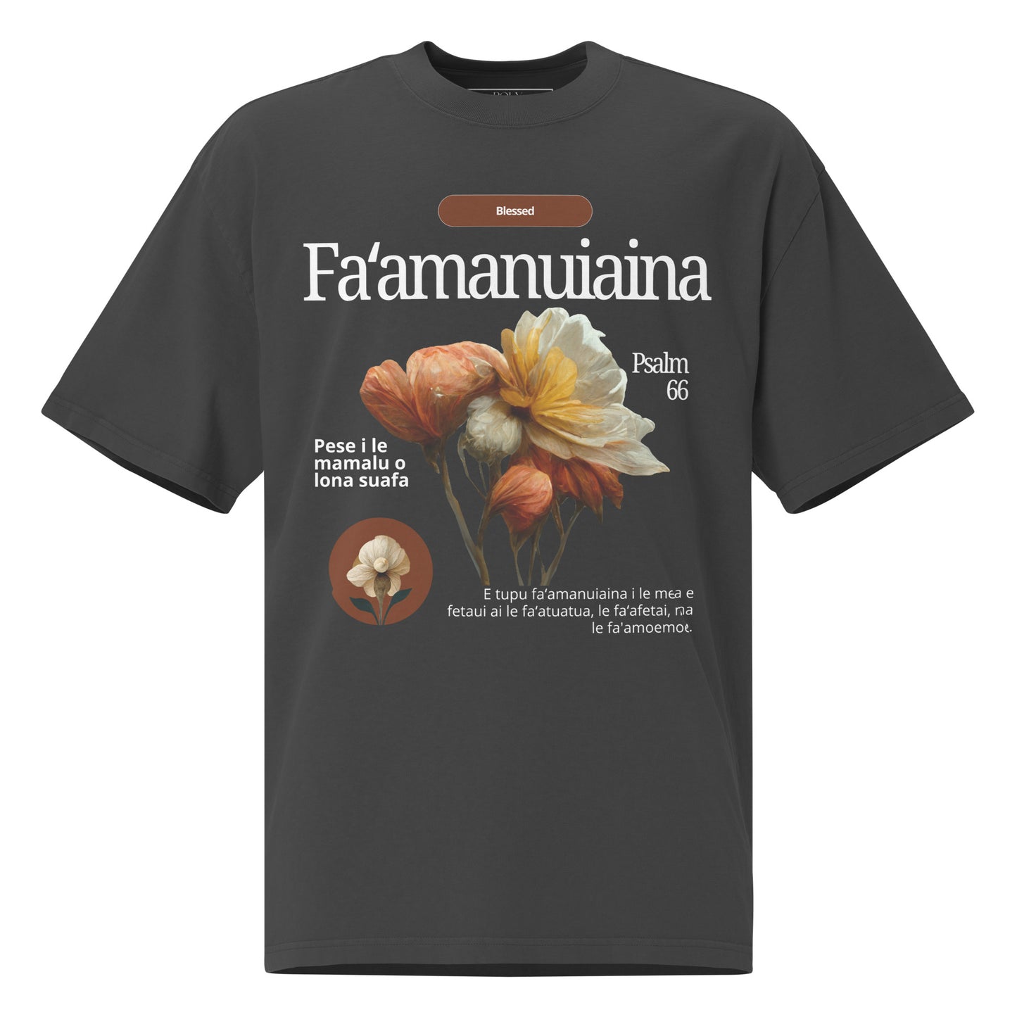 Fa'amanuiaina tshirt by Poly Girl in washed black