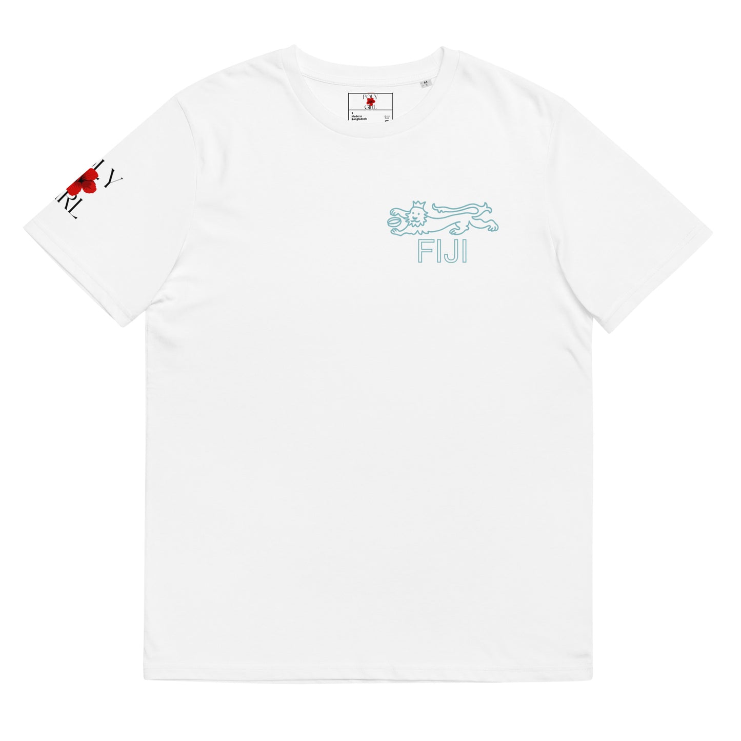 Fiji lion on white tshirt by Poly Girl