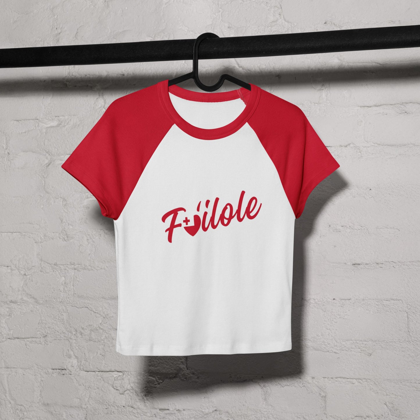 Fo'ilole Baby Tee by Poly Girl in red and white