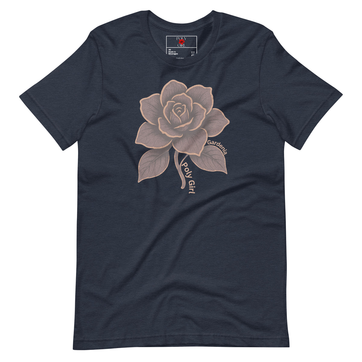 Gardenia Tee by Poly Girl in heather navy