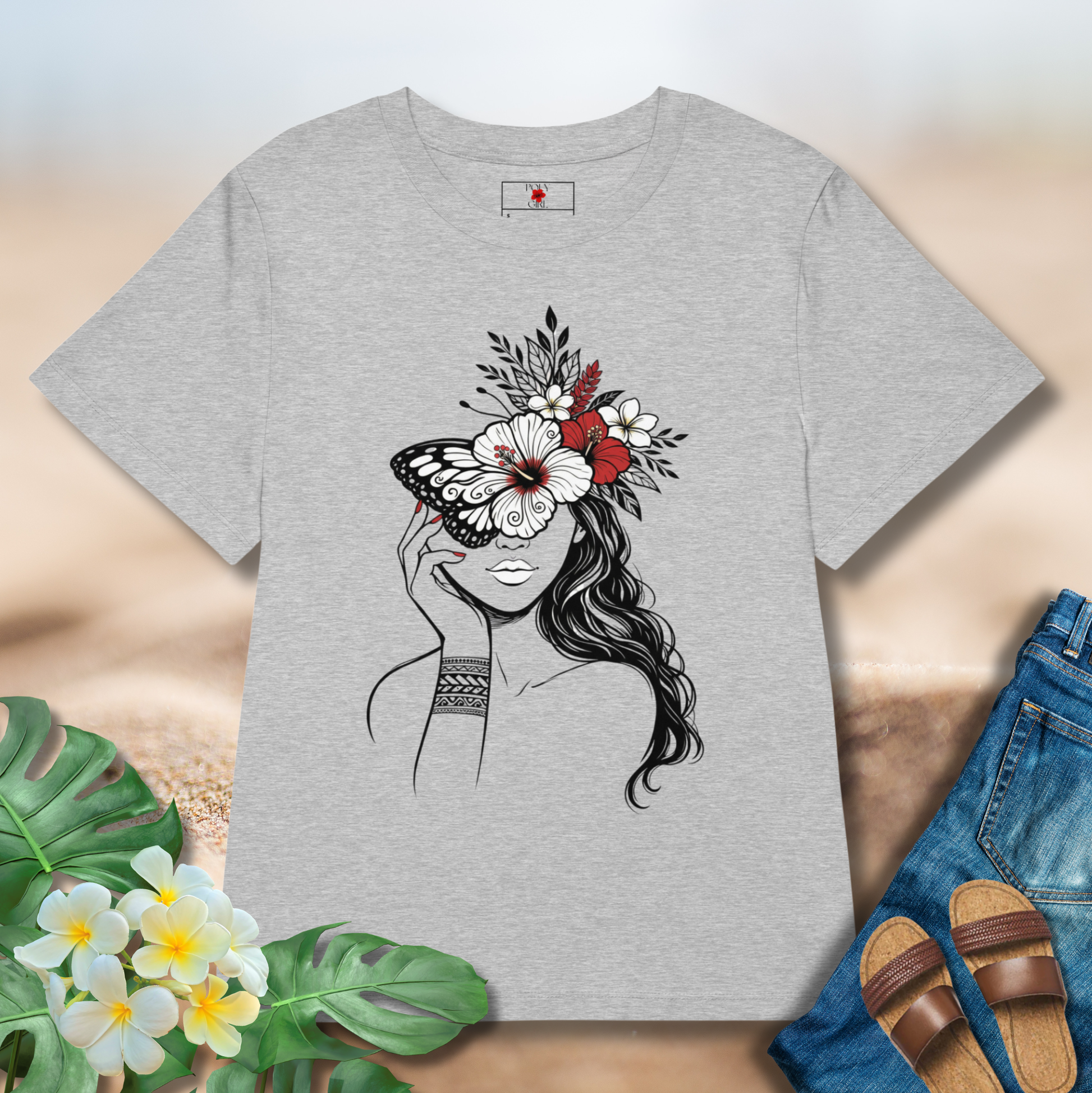 The many hats she wears tee by Poly Girl in gray