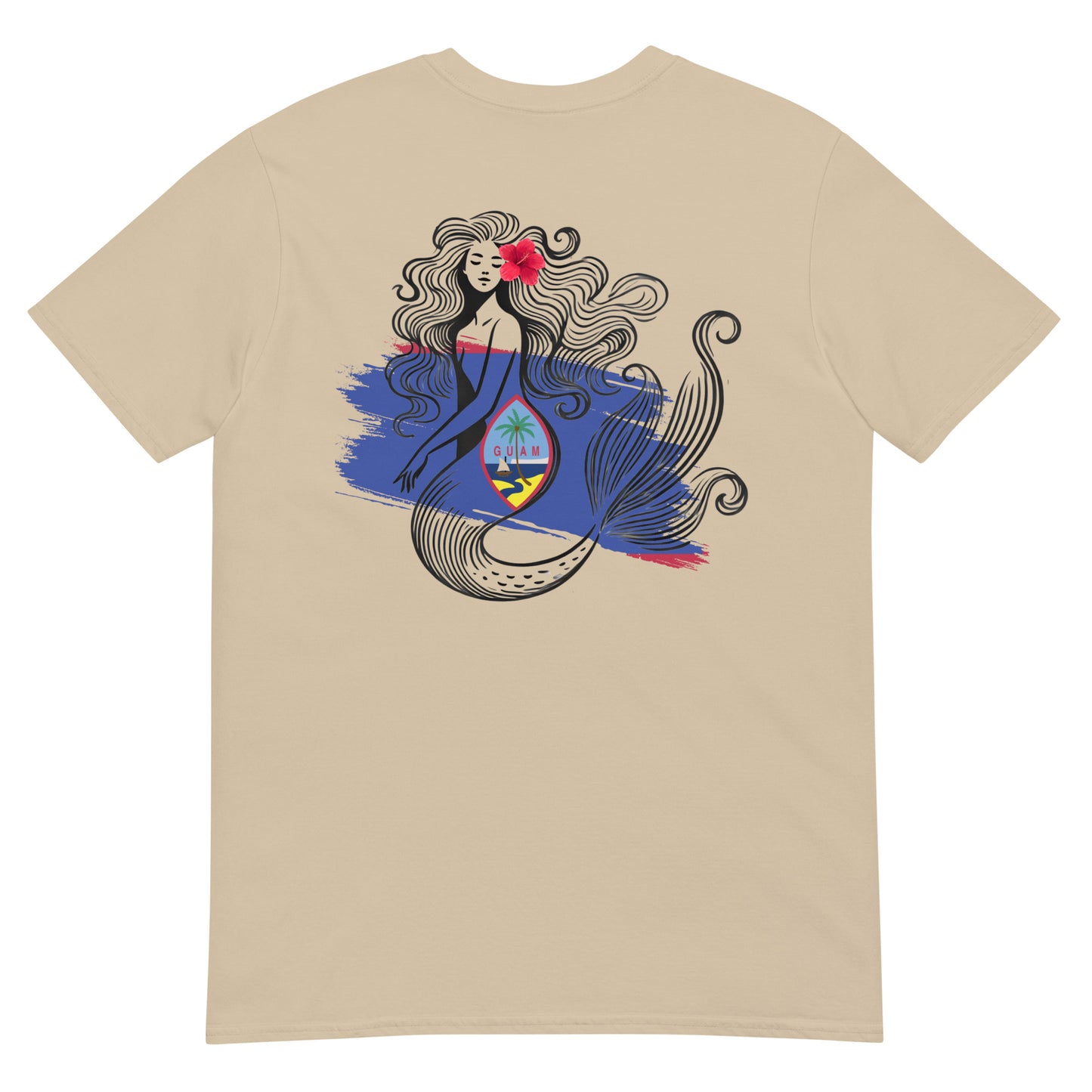 Guam Tshirt_Flag and Sirena  by Poly Girl  in Beige