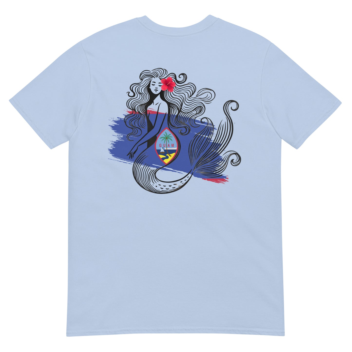 Guam Tshirt_Flag and Sirena  by Poly Girl  in Blue