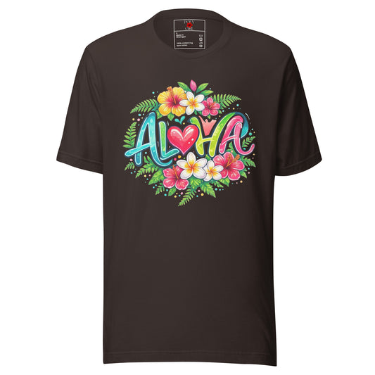 Heart of Aloha Tee in Brown by Poly Girl