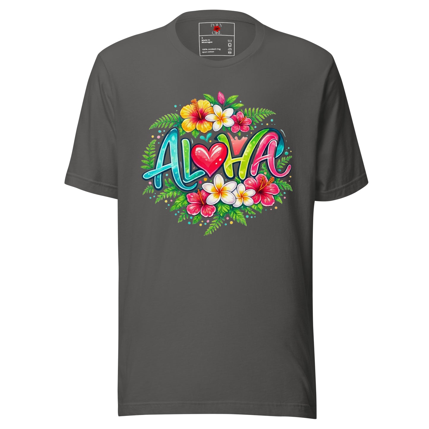 Heart of Aloha Tee in gray by Poly Girl