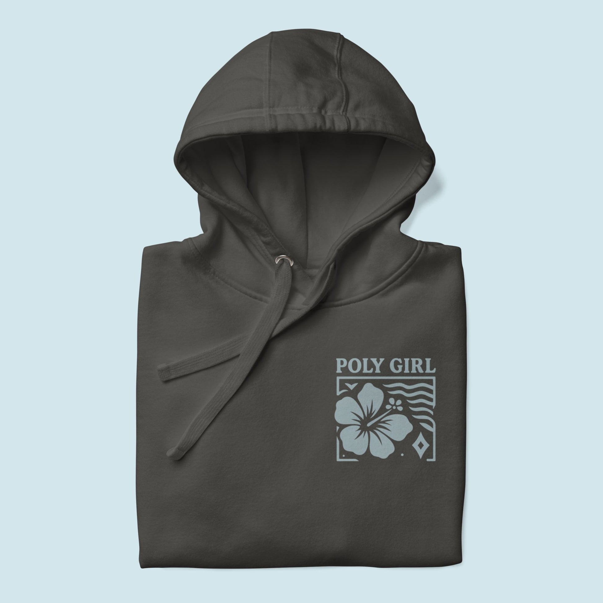 Hibiscus Block Hoodie Front View Folded