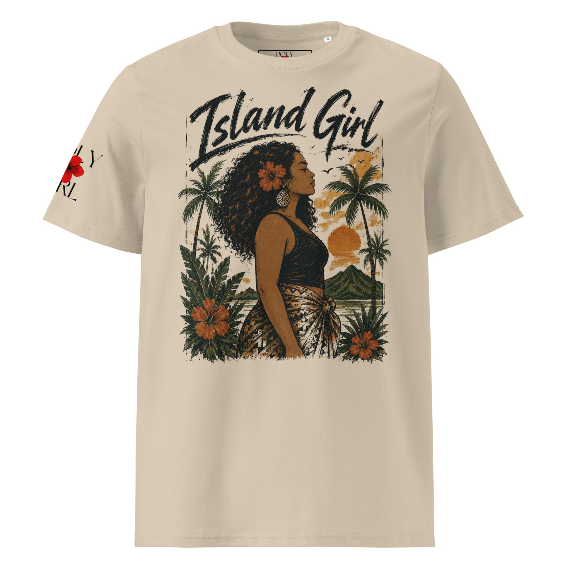 Island Girl Tee by Poly girl in beige