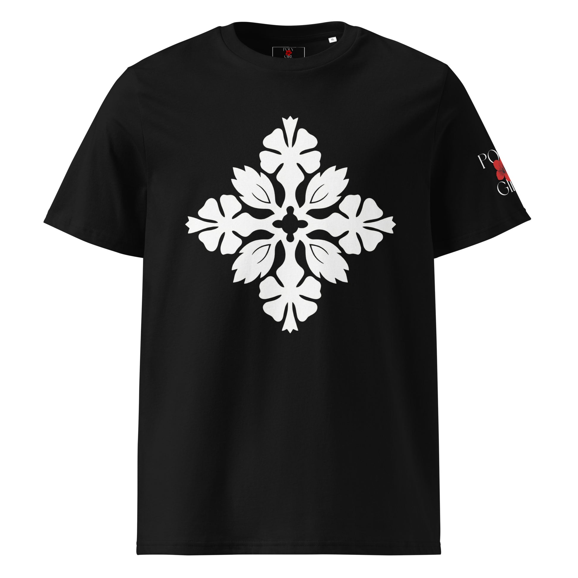 Kapa Kuiki Hawaiian Motif Tee in black by Poly Girl 