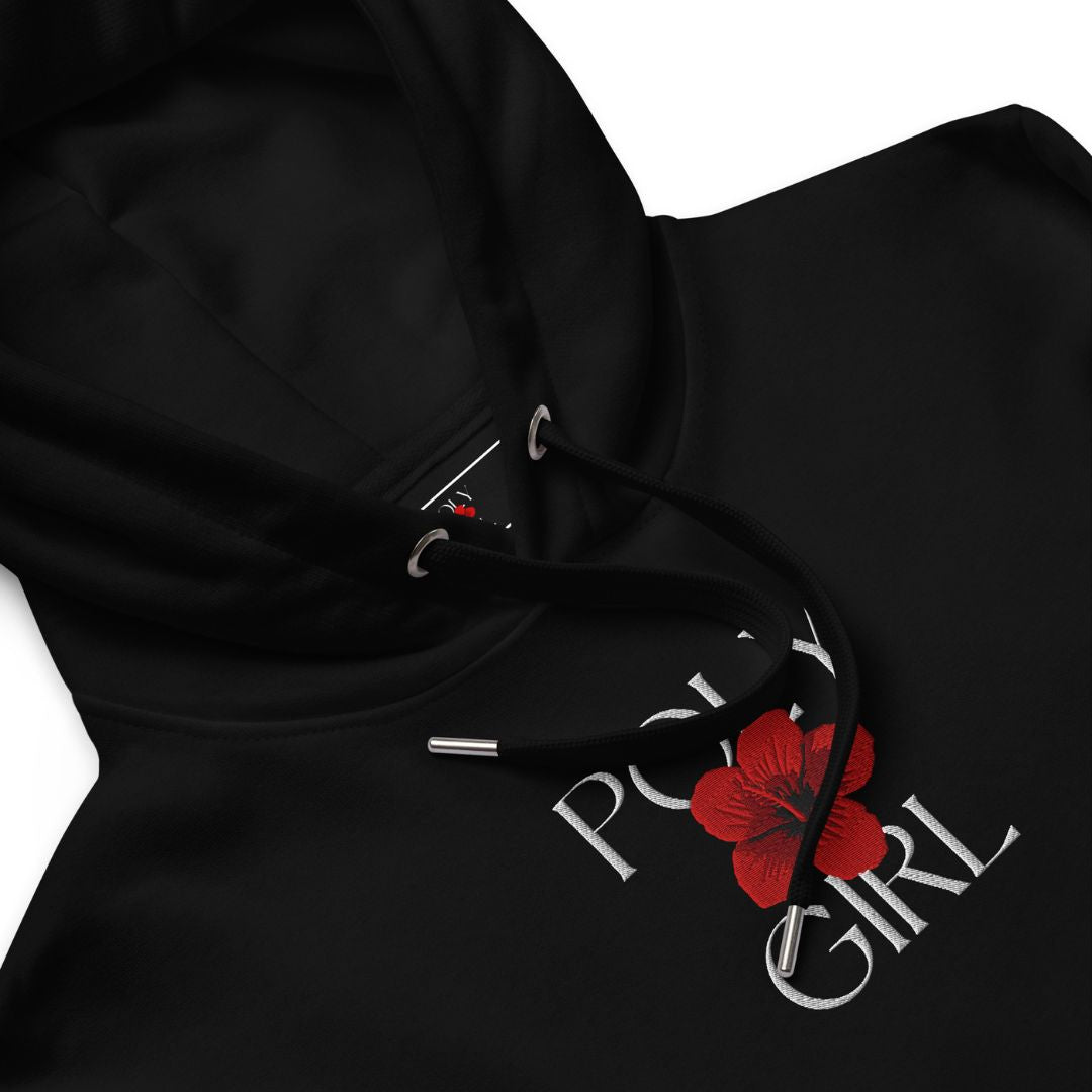 Kia ora hoodie by Poly Girl in black- Close up