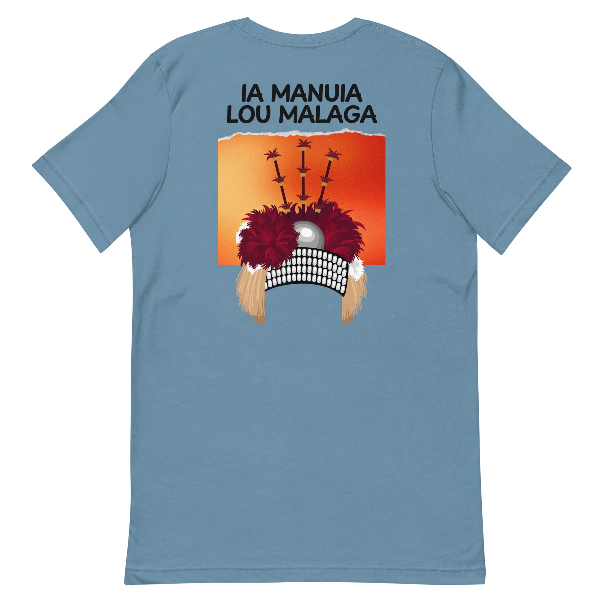 Ladies Tshirt Ia Manuia Lou Malaga Samoan Inspired In Steel Blue