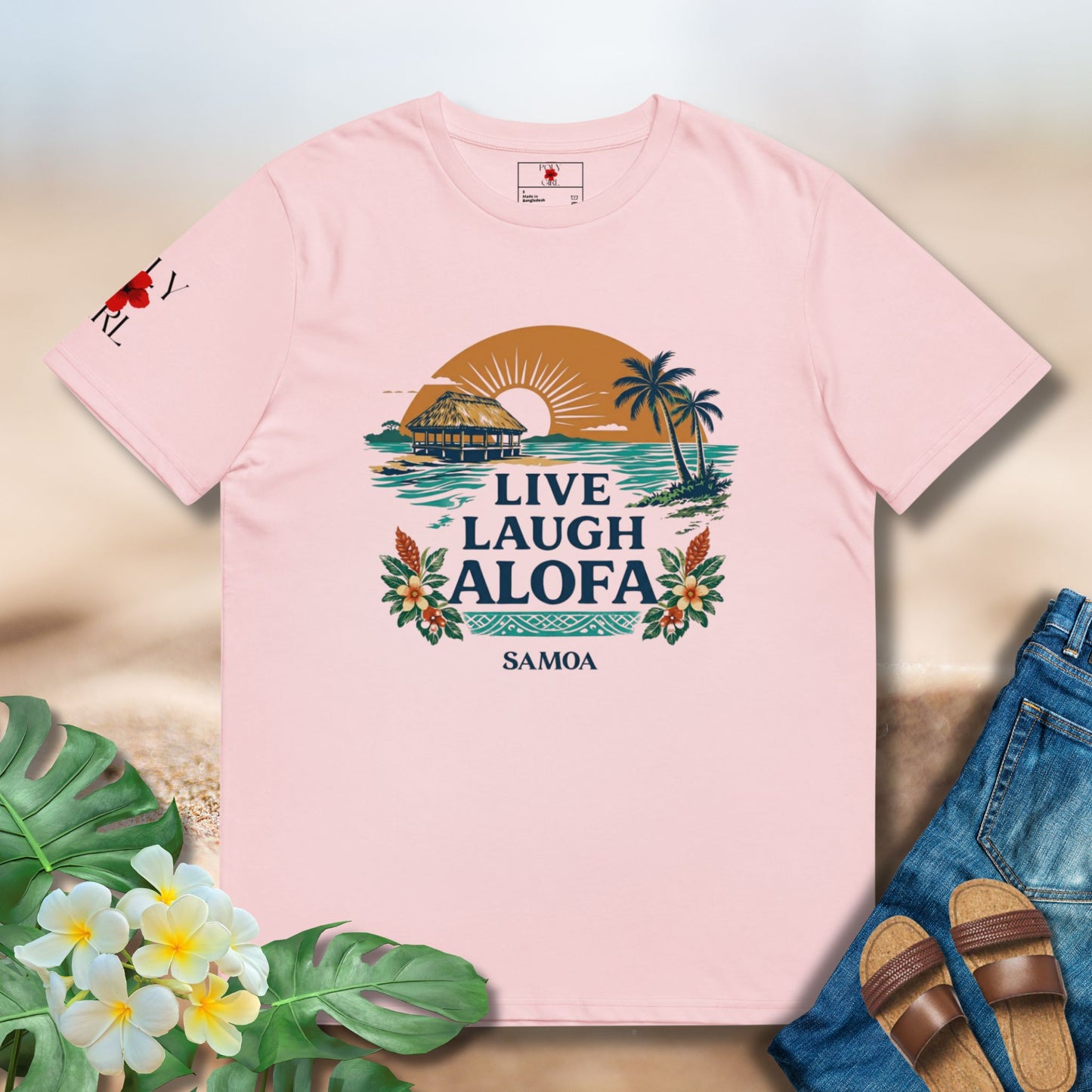 Live Laugh Alofa Tee in Pink - Samoa Tshirt by Poly Girl
