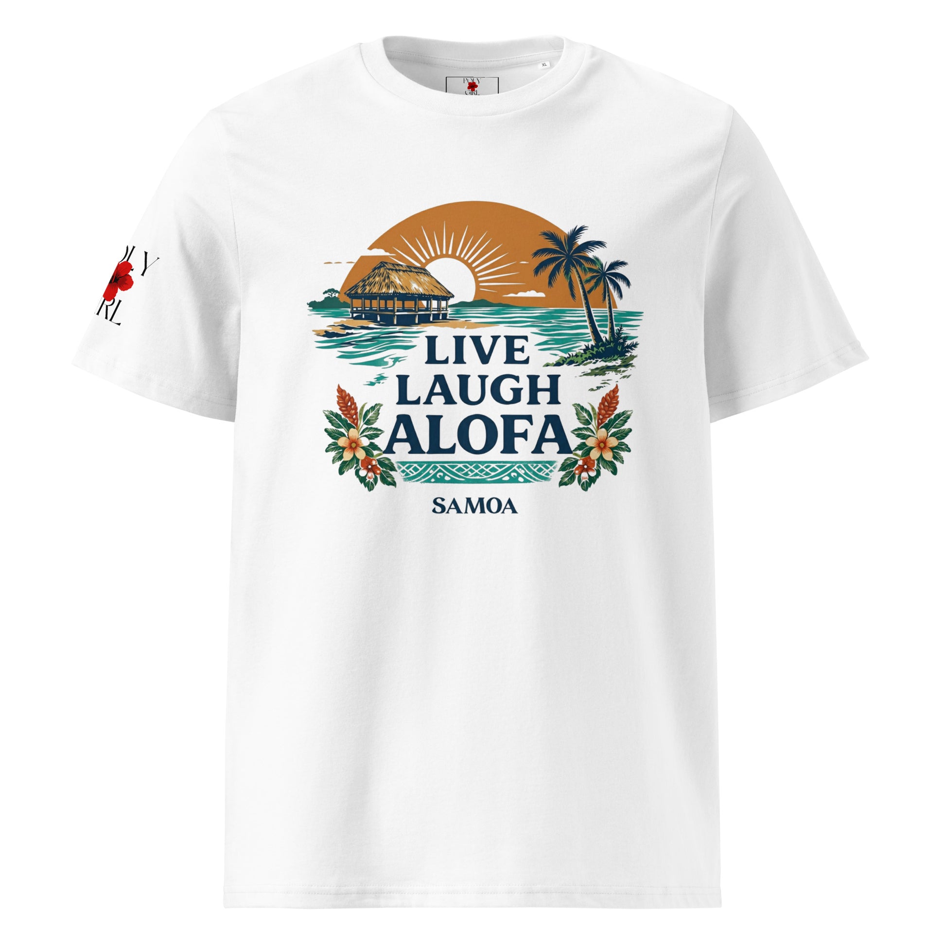 Live Laugh Alofa Samoan Tee in white by Poly Girl