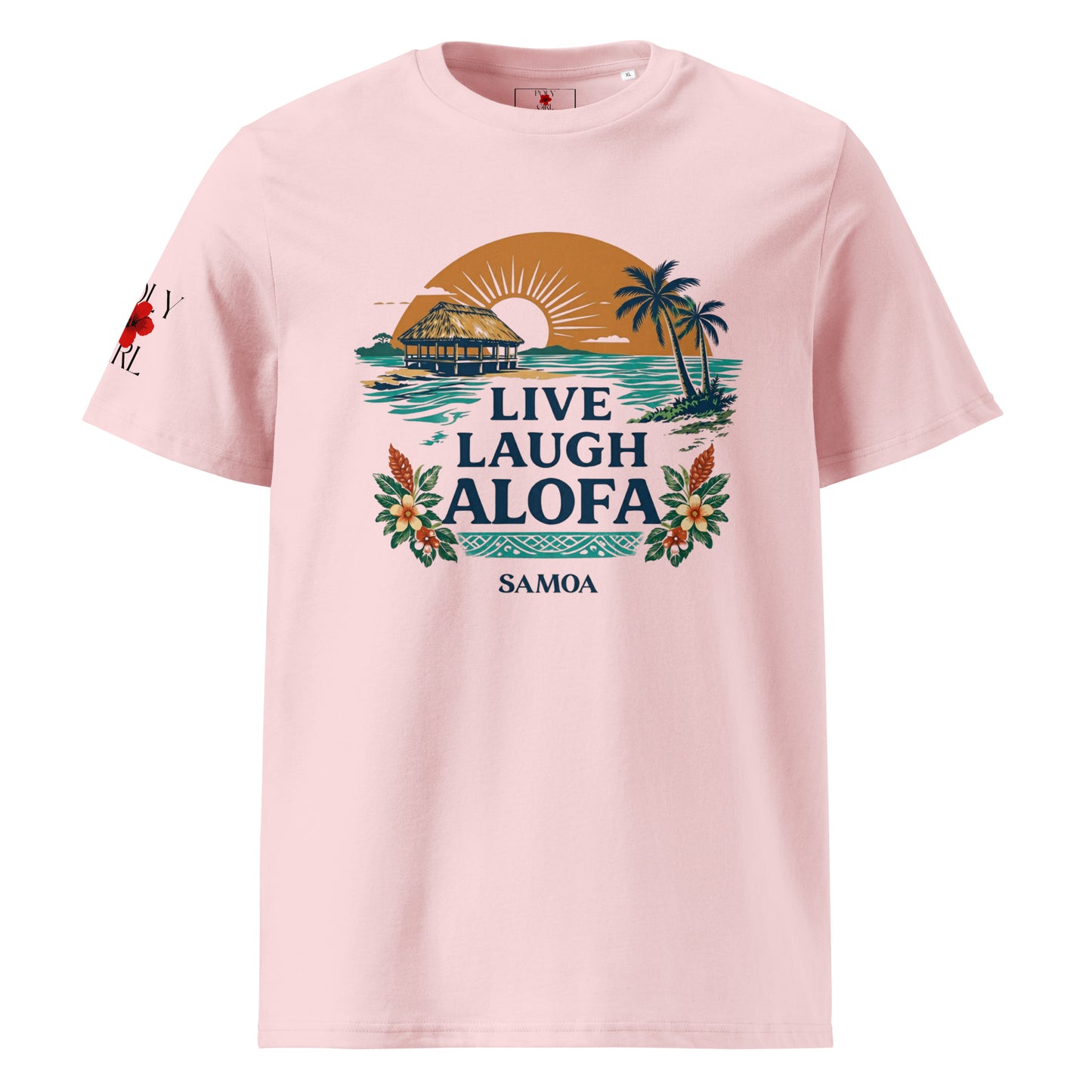 Live Laugh Alofa Samoan Teei in pink by Poly Girl