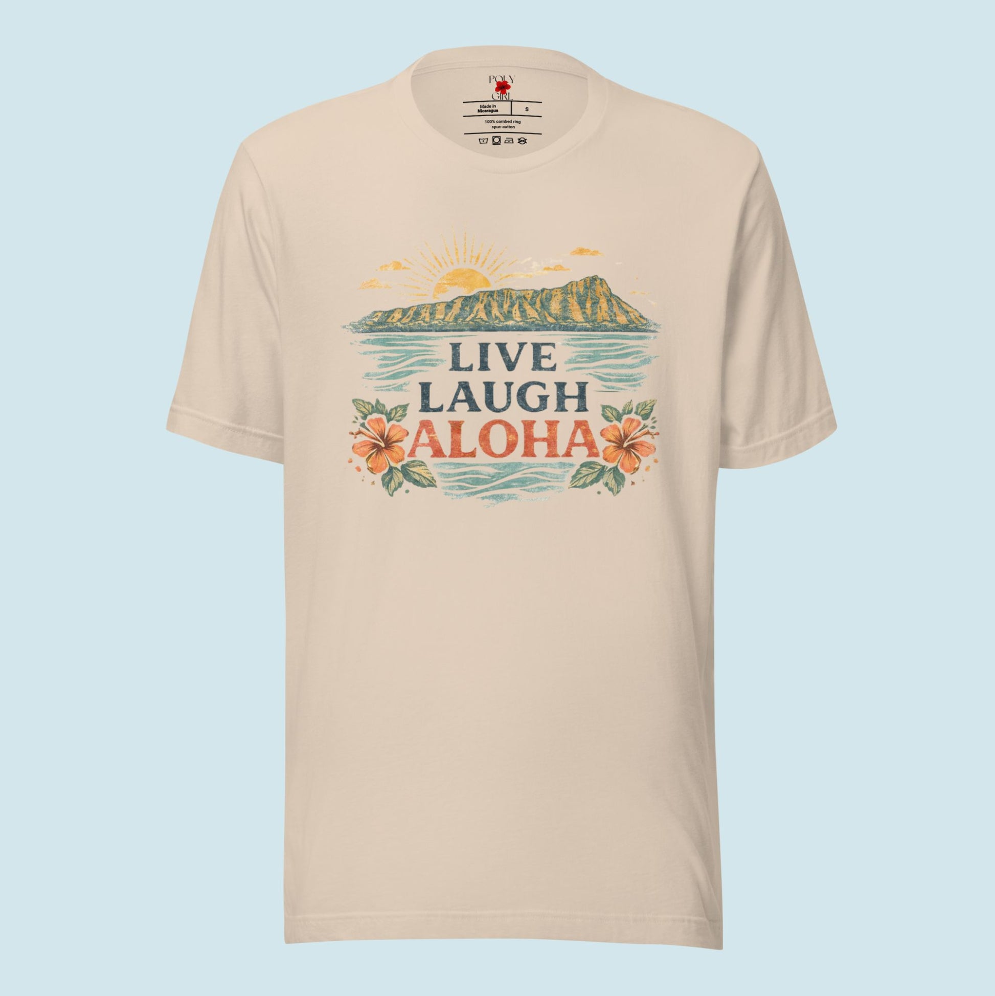 Live Laugh Aloha Tshirt in beige