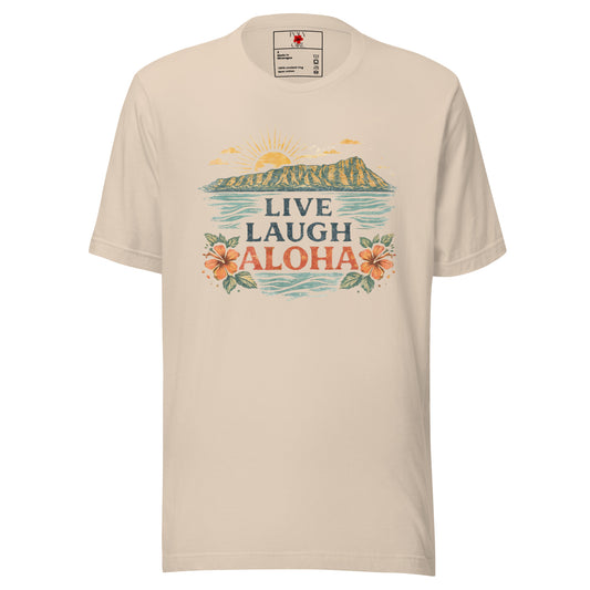 Live Love Aloha Hawaii Tee in cream color by Poly Girl 