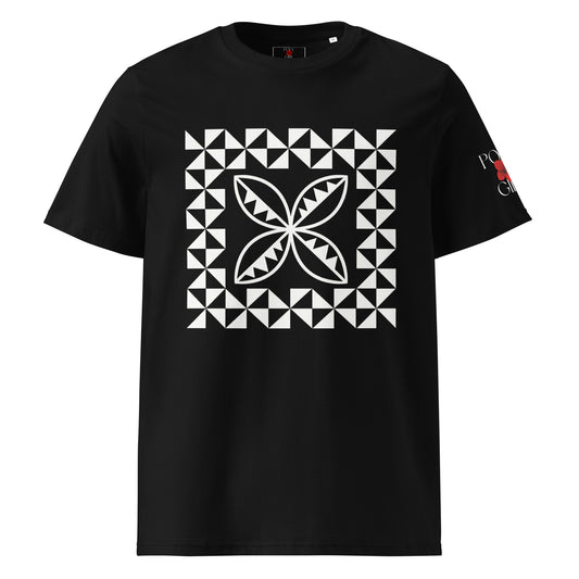 Manulua Polynesian Motif Tee in black by Poly Girl