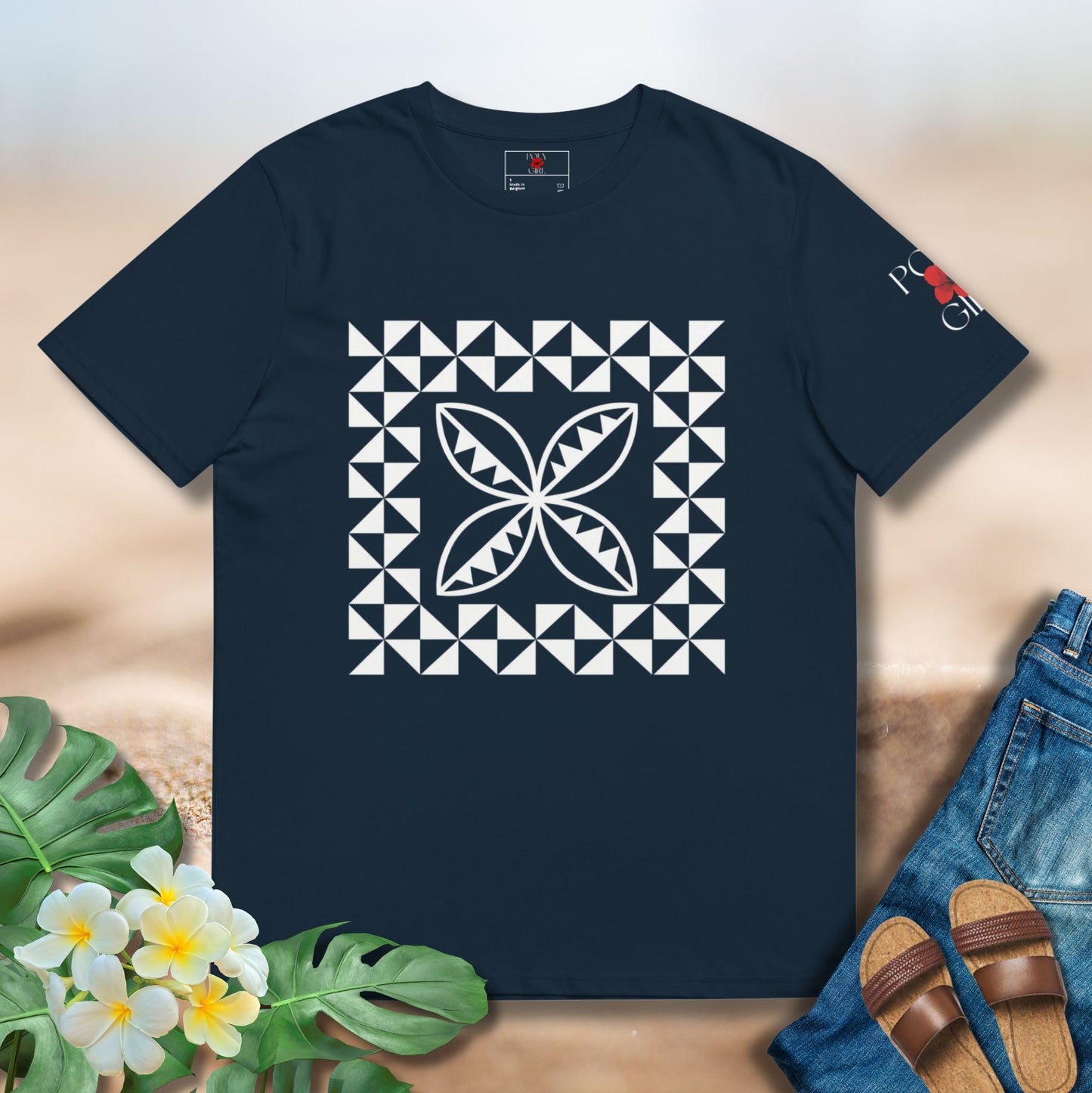 Sharp-lined geometric manulua motif inspired by traditional Tongan design